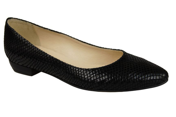 Dámská obuv Dámské kožené lodičky s motivem šupin Černá 928 ElitaBut