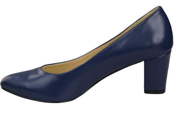 Klasické hladké boty Dámské lodičky z přírodní kůže v námořnické modři 213 ElitaBut