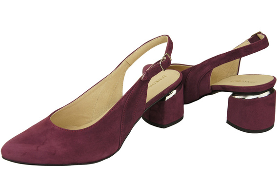 Dámské sandály z přírodní semišové kůže Maroon Elegance and Comfort 196 From ElitaBut