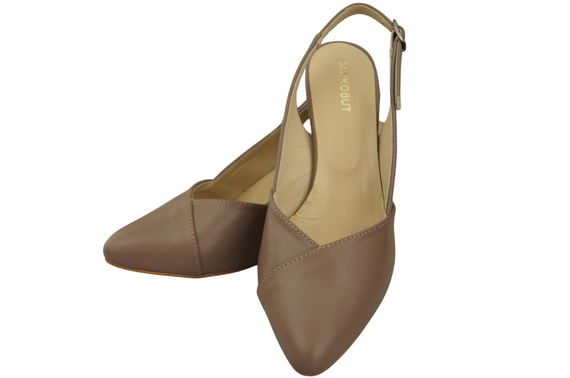 Dámská obuv Sandály Cappuccino Dark on Stiletto Natural Leather 217 ElitaBut