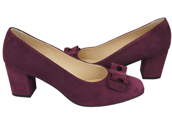 Dámská obuv Dámské lodičky Maroon semišová kůže 163 ElitaBut