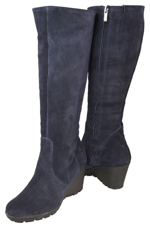 Dámské kozačky Koturna navy blue přírodní kůže velur 745 ElitaBut