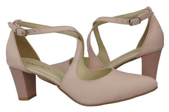 Dámská obuv Sandály s nízkým podpatkem Růžová pudrová přírodní kůže 102 ElitaBut