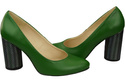 Dámská obuv Dámská zelená kůže Kožená barva Zdobený podpatek 194 ElitaBut