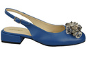 Dámská obuv Modré sandály s krystaly Přírodní kůže 215 ElitaBut