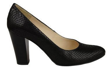 Dámská obuv Dámské kožené lodičky s motivem šupin Černá 926 ElitaBut