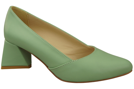 Dámské Lodičky Mátový Pravá Kůže Špičatá Špička Podpatek ElitaBut 221