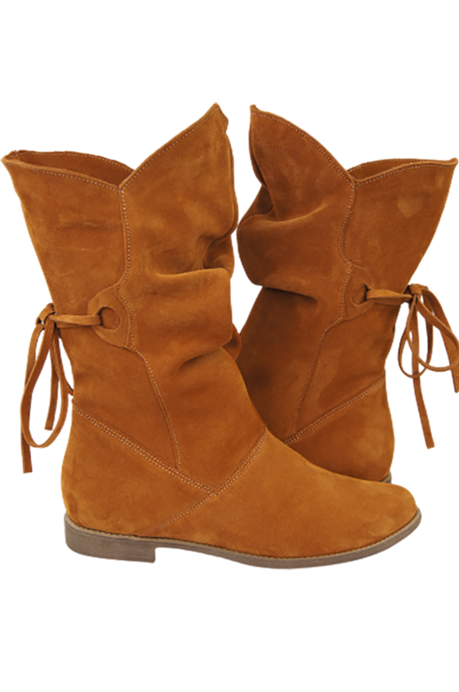 Obuv Dámské zimní boty Červená přírodní kůže velur 999 Z ElitaBut