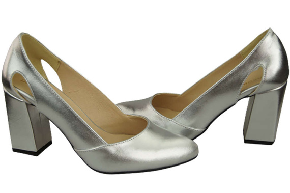 Dámská obuv Stříbrné lodičky Přírodní kůže 184 ElitaBut