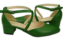 Dámské Sandály Kožené Zelená s Pásky na Nízkém Podpatku 223 ElitaBut