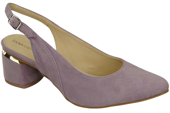 Dámské sandály z přírodní semišové kůže Lilac Elegance and Comfort 196 From ElitaBut