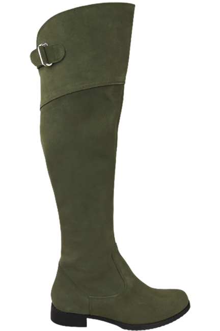 Dámské kozačky Kozačky Butelkowa Zielie Musketeers Vysoké nad kolena z přírodní kůže Velur 154 ElitaBut
