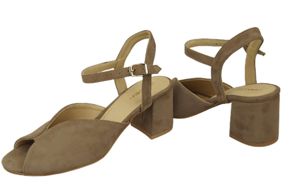 Dámské sandály Cappuccino Dark Natural Leather Suede 185 ElitaBut
