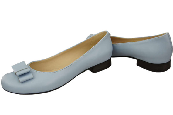 Dámské baleríny z přírodní kůže Bright Blue 702 ElitaBut