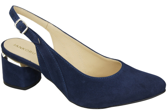 Dámské sandály z přírodní semišové kůže Navy Blue Elegance and Comfort 196 Od ElitaBut
