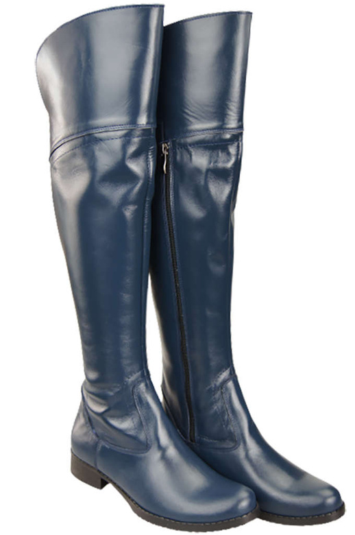 Dámské boty Navy blue Musketeers High over the knee natural leather 638 ElitaBut
