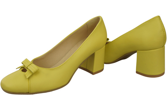 Dámské lodičky s mašlí Lemon leather a nízkým podpatkem 203 ElitaBut