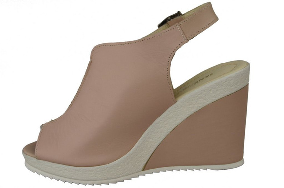 Obuv Dámské sandály Koturna přírodní kůže Powder pink 992 ElitaBut