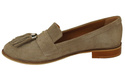 Dámské mokasíny z přírodní kůže Velour beige 134 ElitaBut