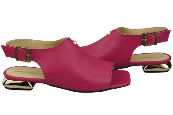 Pohodlná dámská obuv Sandály Fialové Ploché Zlatý podpatek Přírodní kůže 207 ElitaBut