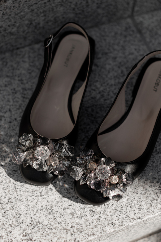 Dámská obuv Černé sandály s krystaly Přírodní kůže 215 ElitaBut