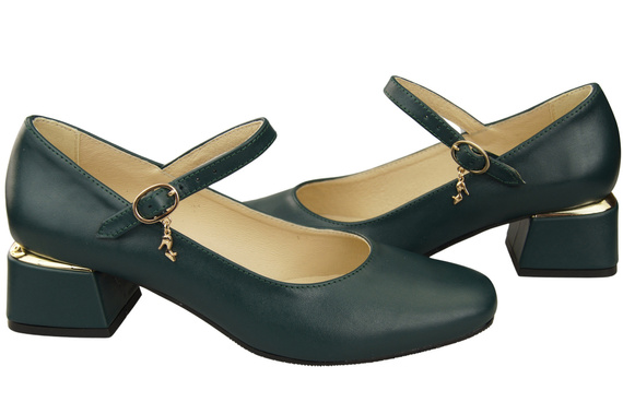 Dámské lodičky s páskem Malachite přírodní kůže 202 ElitaBut