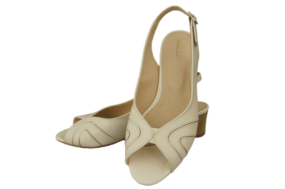 Dámská obuv Přírodní kůže Sandály Béžová Ecru 991 ElitaBut