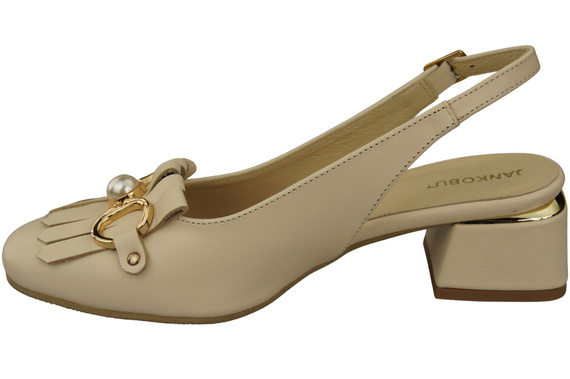 Dámská obuv Sandály Béžové zdobené třásněmi Přírodní kůže 208 ElitaBut