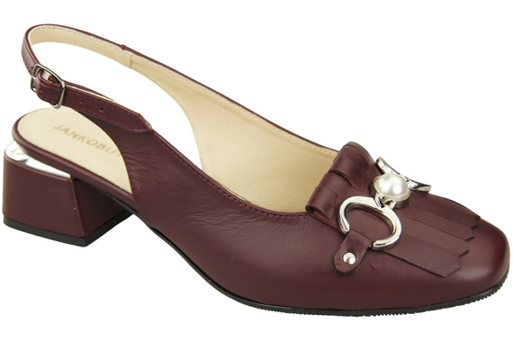 Dámská obuv Sandály Maroon zdobené třásněmi Přírodní kůže 208 ElitaBut