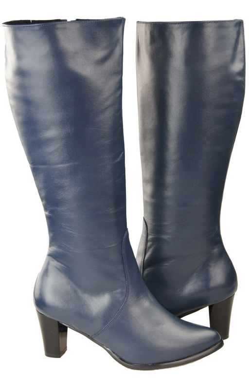 Dámské kozačky z přírodní kůže Navy blue 982 ElitaBut