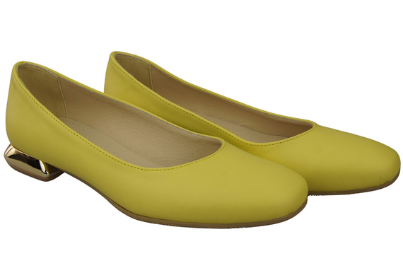 Ploché dámské boty Lemon pumps Ornamental heel Natural leather 209 ElitaBut