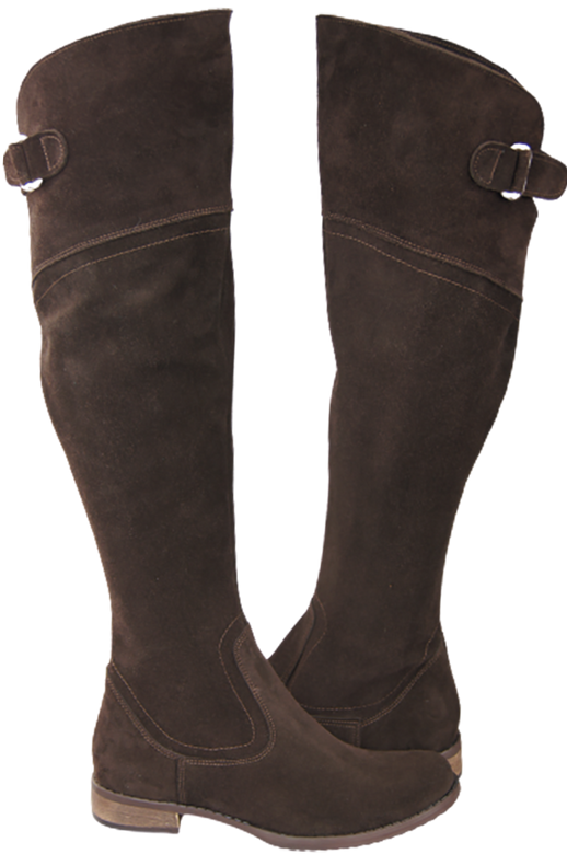 Dámské boty Chocolate Musketeers High over the knee natural leather Velour 154 ElitaBut