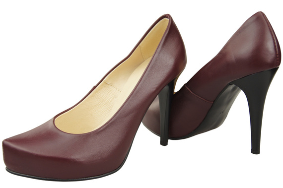 Dámská obuv Maroon Stiletto pumps Přírodní kůže 205 ElitaBut