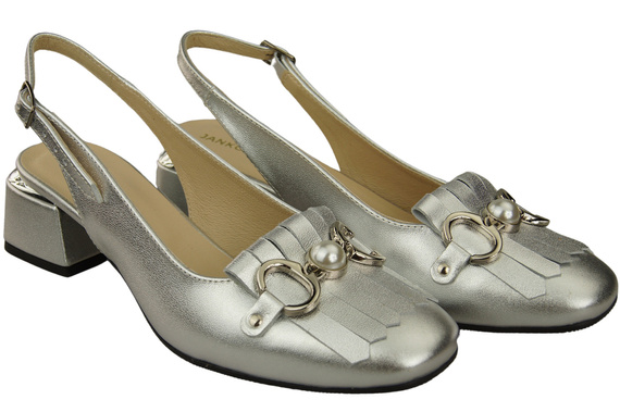 Dámská obuv Stříbrné sandály zdobené třásněmi Přírodní kůže 208 ElitaBut