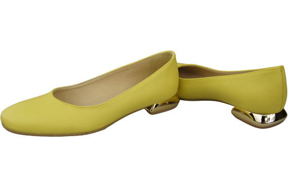 Ploché dámské boty Lemon pumps Ornamental heel Natural leather 209 ElitaBut