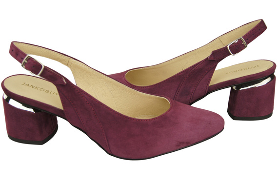 Dámské sandály z přírodní semišové kůže Maroon Elegance and Comfort 196 From ElitaBut