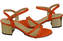 Dámská obuv Oranžová přírodní kůže 197 Smyslně odhalující nohy Sandály ElitaBut