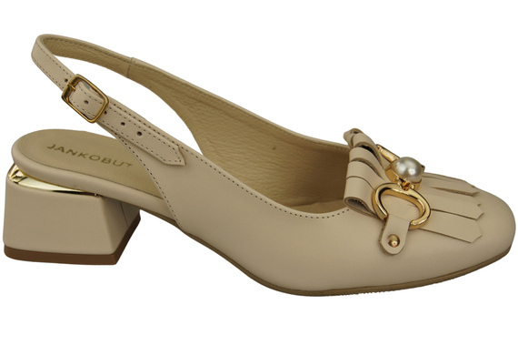 Dámská obuv Sandály Béžové zdobené třásněmi Přírodní kůže 208 ElitaBut