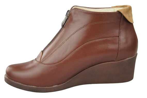 Obuv Dámské kozačky hnědé Jaro / podzim přírodní kůže 133 L ElitaBut