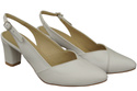 Dámská obuv White Stiletto Sandals Natural Leather 217 ElitaBut