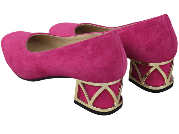 Pohodlné dámské boty Purpurový lodičky s ozdobným podpatkem Přírodní semišová kůže 219 Od ElitaBut