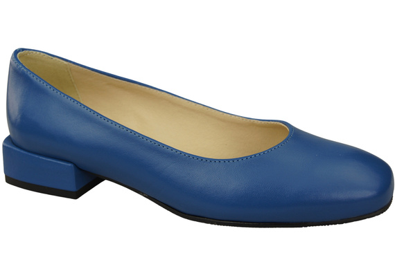 Pohodlná dámská obuv Modré ploché lodičky Přírodní kůže 204 ElitaBut