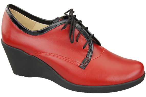 Obuv Dámské vysoké podpatky z přírodní kůže Červená 181 ElitaBut