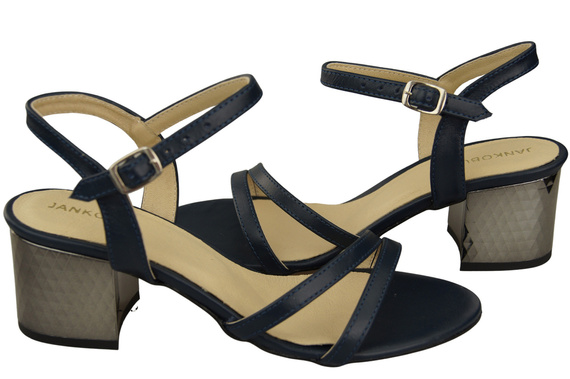 Dámská obuv Navy Blue Natural Leather 197 Smyslně odhalující sandály ElitaBut