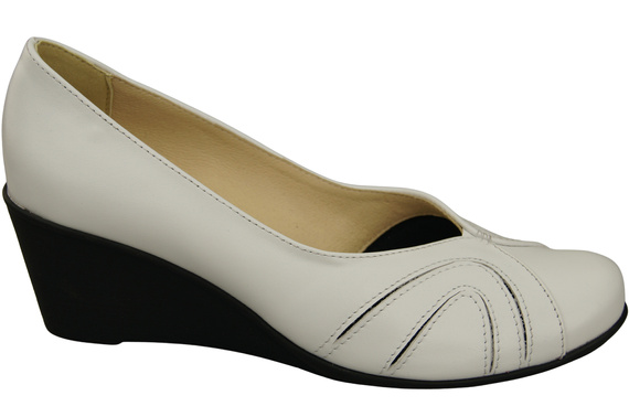 Dámské boty z přírodní kůže Bílé lodičky 828 ElitaBut