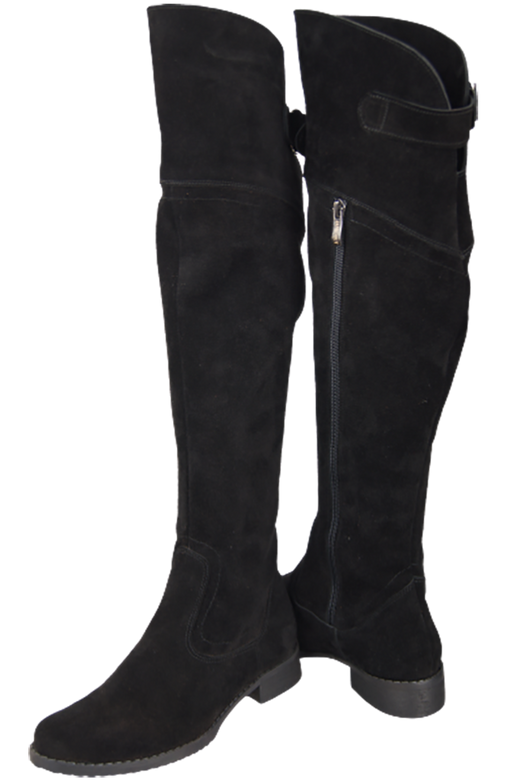 Dámské boty Black Musketeers High over the knee natural leather Velour 154 ElitaBut