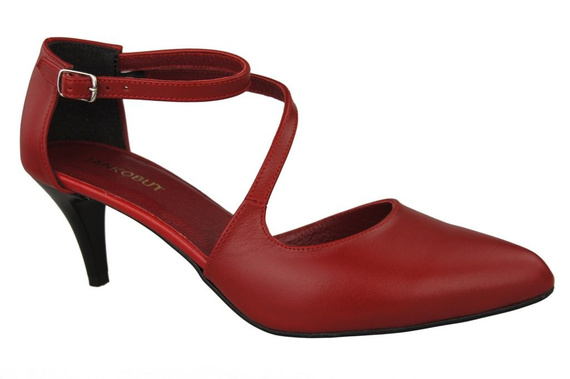 Dámská obuv Nízké sandály na podpatku Přírodní kůže Červená 990 ElitaBut