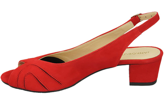 Dámská obuv Sandály semišové kožené Červená 991 ElitaBut
