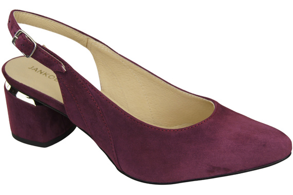 Dámské sandály z přírodní semišové kůže Maroon Elegance and Comfort 196 From ElitaBut