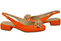 Dámská obuv Oranžové sandály s krystaly Přírodní kůže 215 ElitaBut